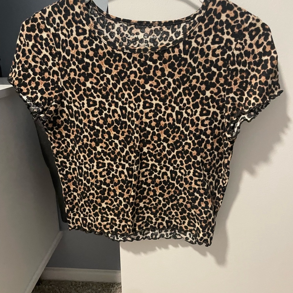 American Eagle Outfitters Leopard Print Crop Top